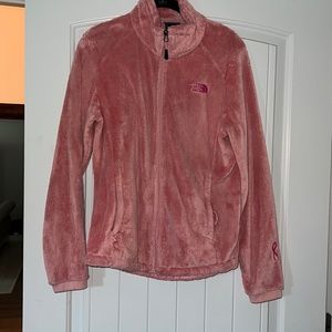 Pink north face zip up jacket